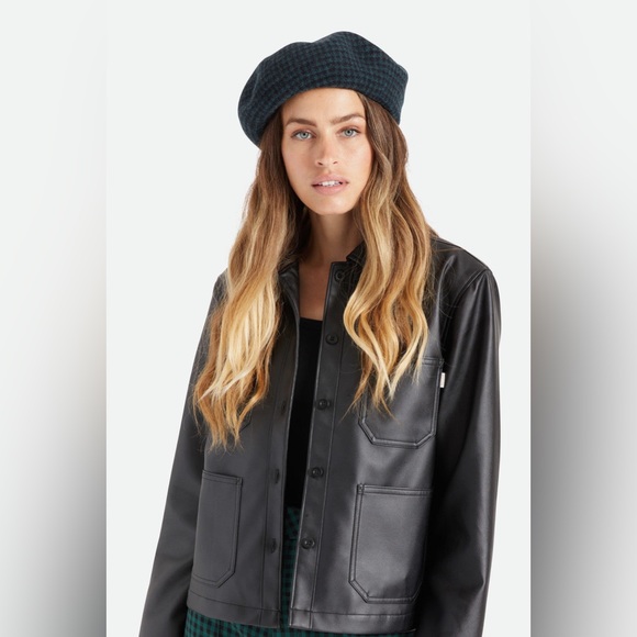 AUDREY II BERET-Emerald Gingham